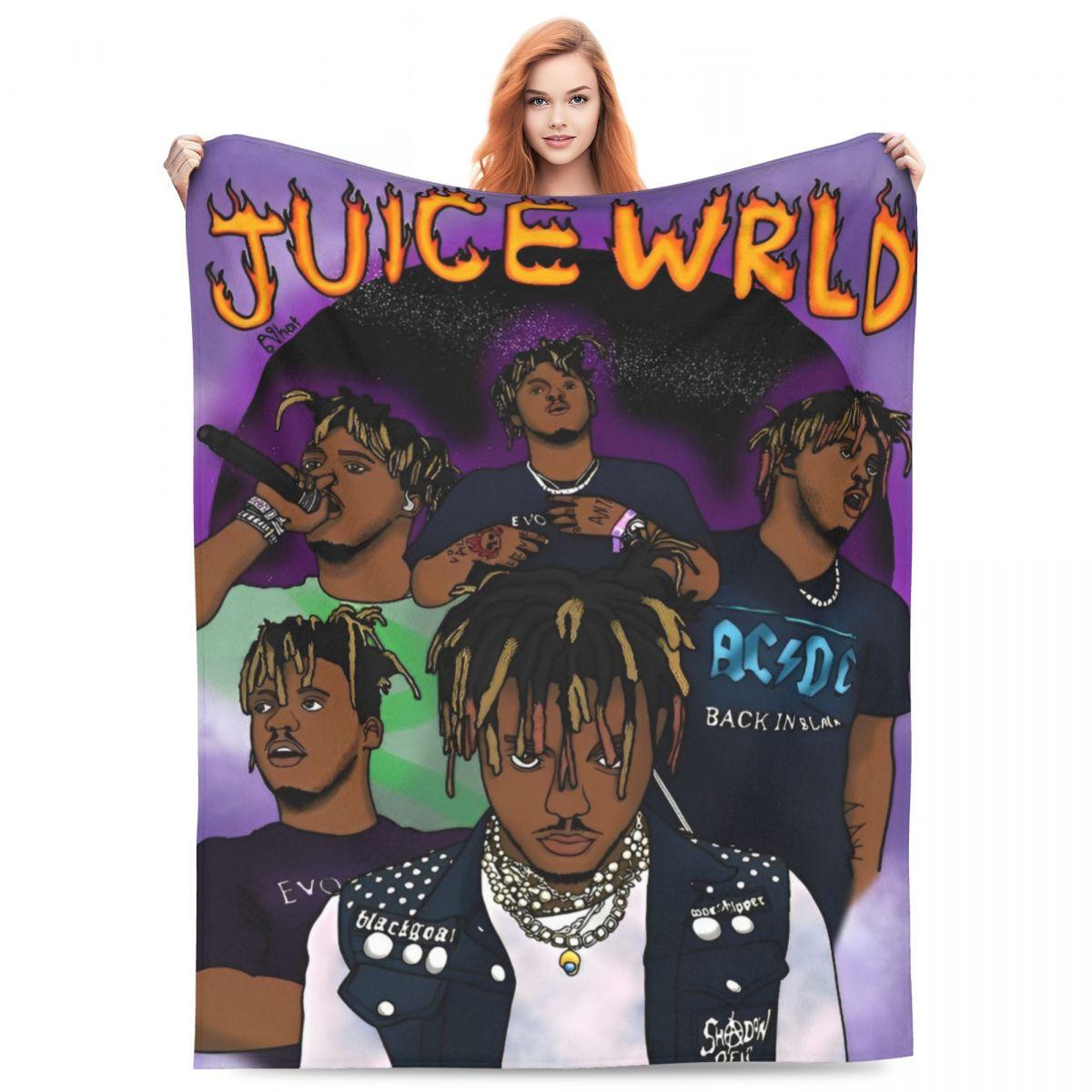 Вязаный плед Juice Music Wrld из мягкого бархата для спальни, дивана и кровати. 30x40in