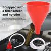 Universal Car Refueling With Filter Pipe Handle Set Long Mouth Oil Funnels Anti-Splash Plastic Engine Funnel Motorcycle Car