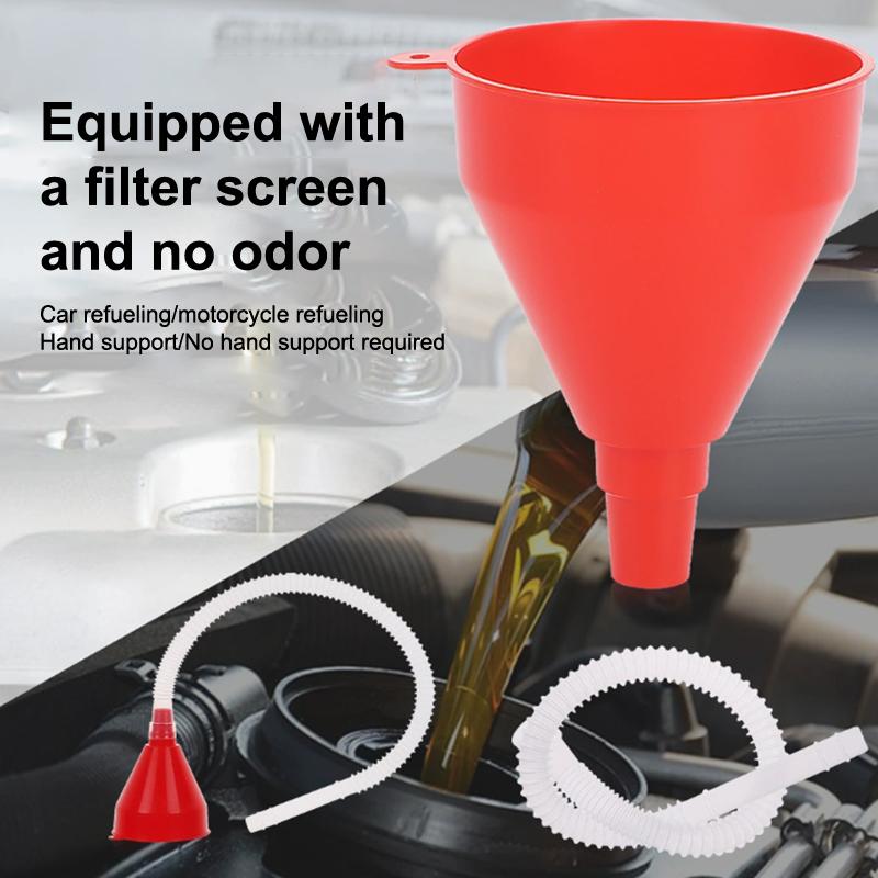 Universal Car Refueling With Filter Pipe Handle Set Long Mouth Oil Funnels Anti-Splash Plastic Engine Funnel Motorcycle Car