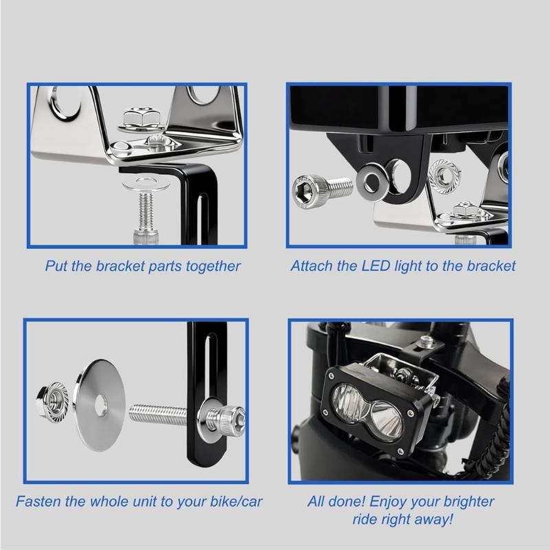 High Power 2000LM LED Headlight For Ridstar Electric Bikes Motorcycle With IP68 Waterproof And Shockproof Design