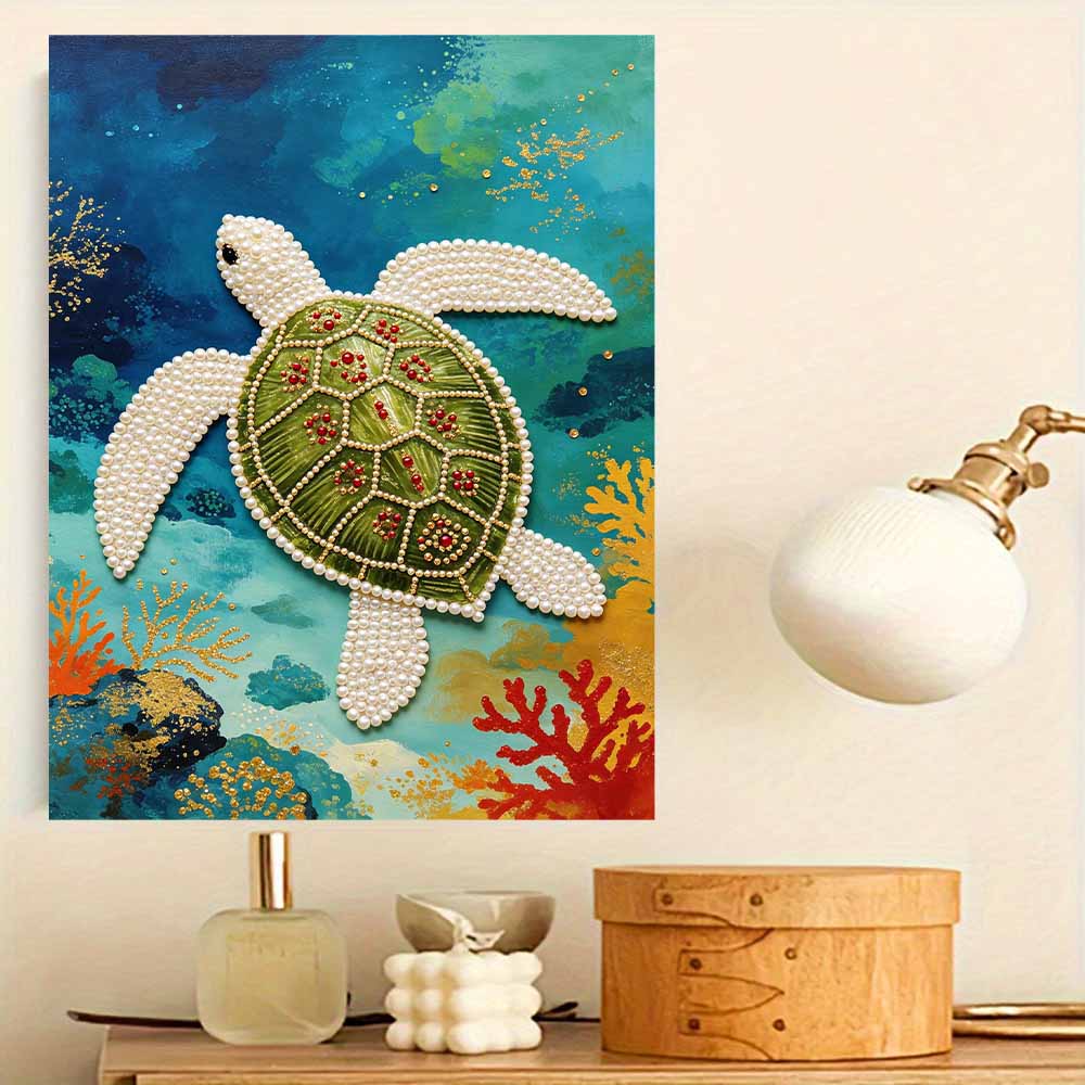 Shiny Pearl Sea Turtle DIY Painting Creative Bead Art Craft Household Wall Decoration Nice Present For Art Hobbyists Home Decor Wall Art Items