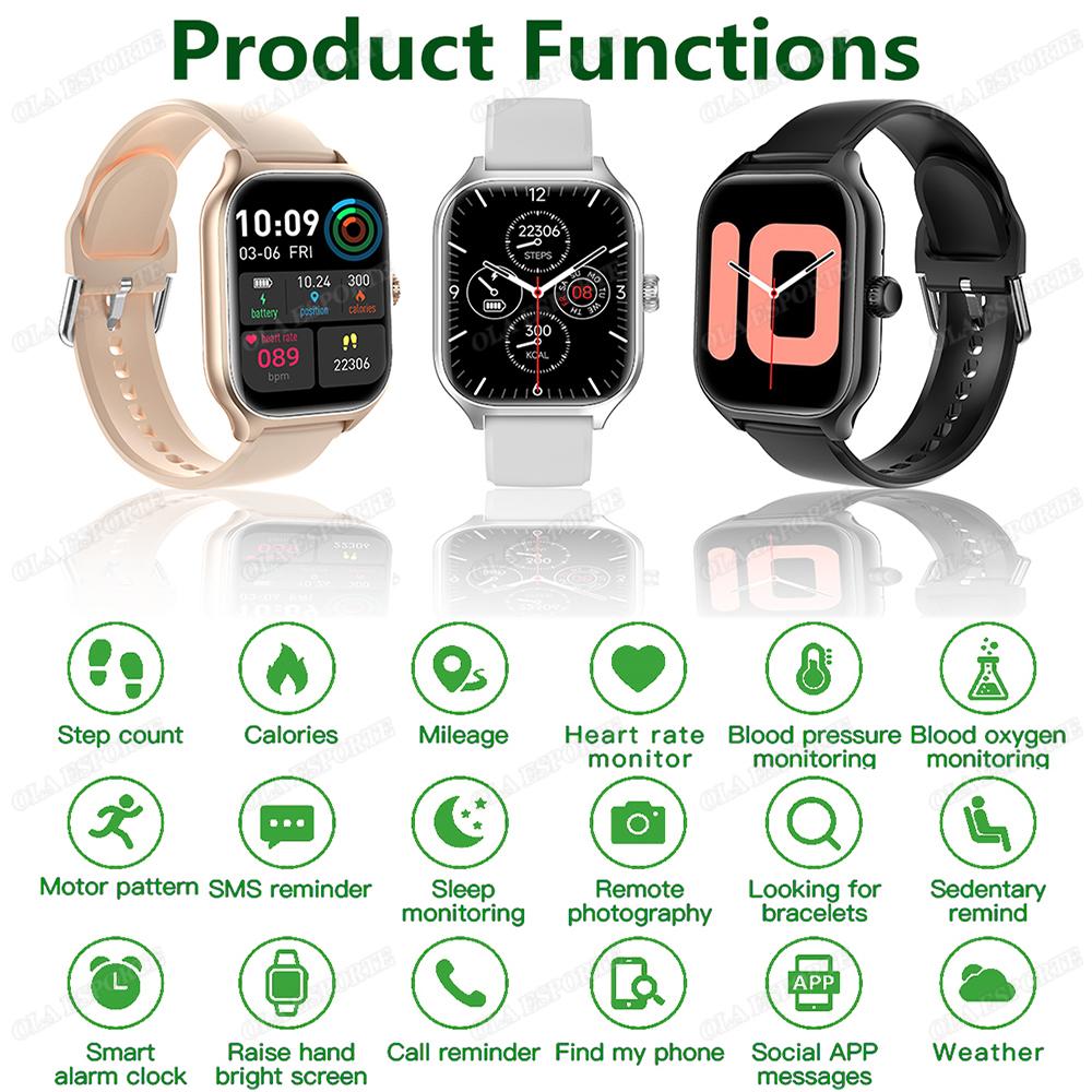 New Smart Watch Men Women Heart Rate Sleep Health Monitoring BT Call Message Notification Multi-sport Mode Smartwatch