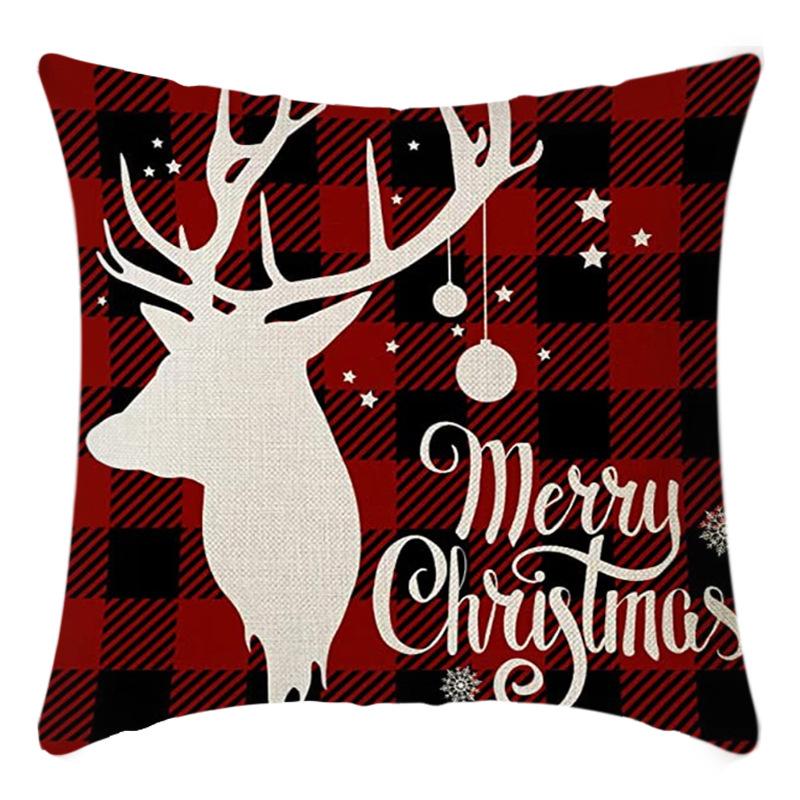 New Christmas Pillowcase Letter Linen Print Home Sofa Pillowcase Bedside Pillowcase