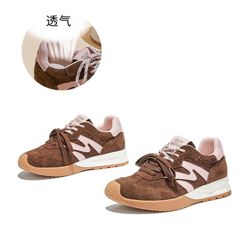 Leather sneakers women's 2025 autumn new platform German training shoes casual outdoor Forrest Gump shoes versatile women's shoes tide