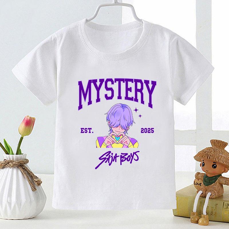 Kpop Demon Hunters Saja Boys Print Casual Kids T Shirt Girls New Summer Tops Fashion Baby Clothes Children Short Sleeve T-shirts