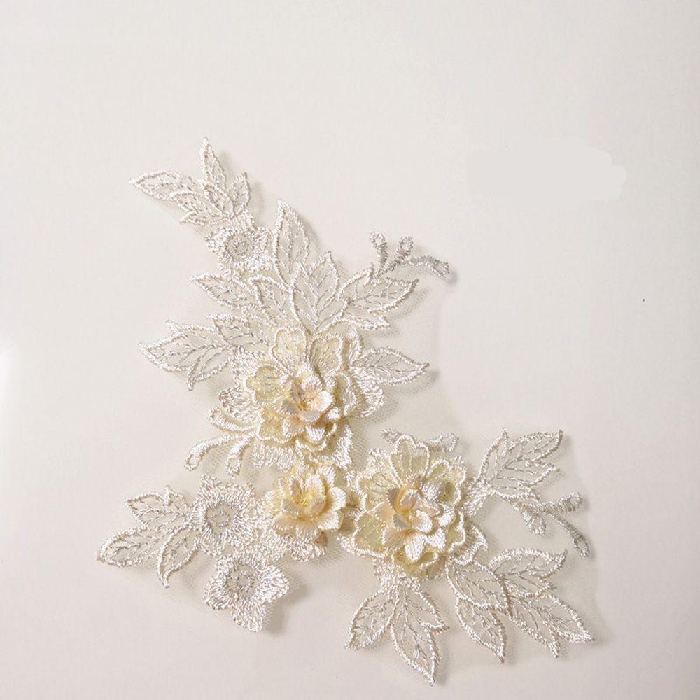 Dress Tulle DIY Blossom Bridal Applique 3D Trims Lace Flower Motif Embroidery