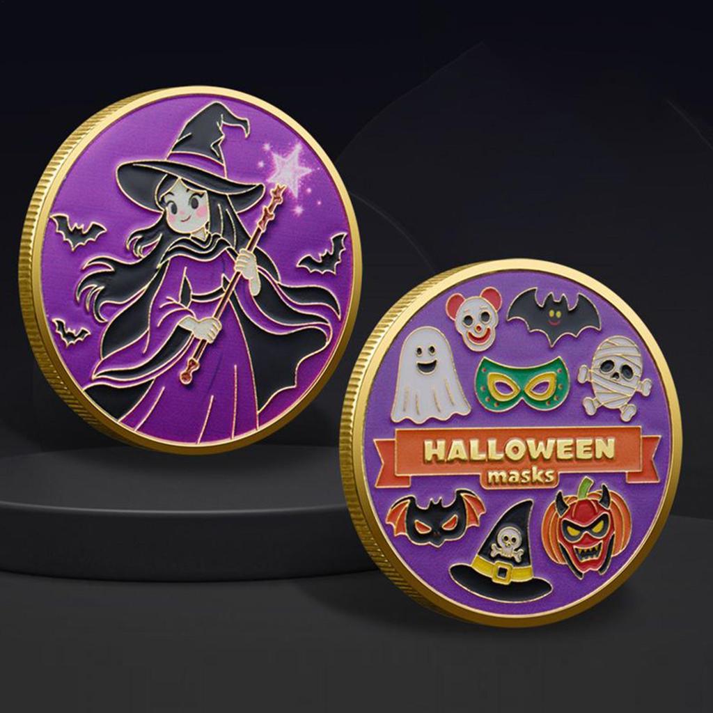 Halloween Challenge Coin Happy Halloween Gold Coin Halloween Commemorative Coin Pumpkin Souvenir Party Souvenir Gift