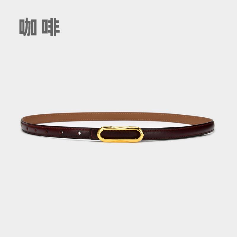 Four Seasons Available New Women'S Small Belt Multi Color Versatile Thin Belt Paired With Jeans Belt, Leather Second Layer Cowhide Belt