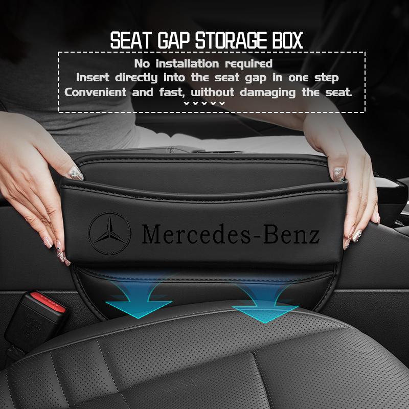 Wlfx3 For Benz Car Seat Gap Storage Box Leather Storage Pocket Keys Card Phone Holder Accessories CLS SLK Sport ML C200 C260 C300 W205