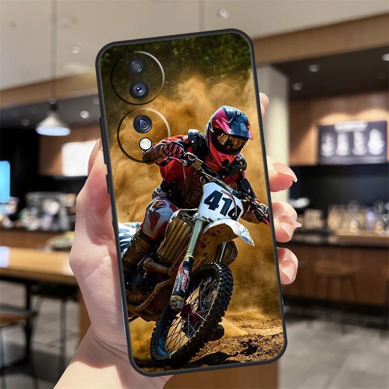 Moto Cross Motorcycle Sports Case For Honor Magic 5 6 7 8 Pro Honor 200 400 50 70 90 Lite X8b X8c X9b X9c X9d Win RT Cover