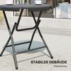 Foldable Round Garden Table for 4, Outdoor Dining Table with HDPE Tabletop and Steel Frame, 80 x 80 x 73 cm, Dark Grey