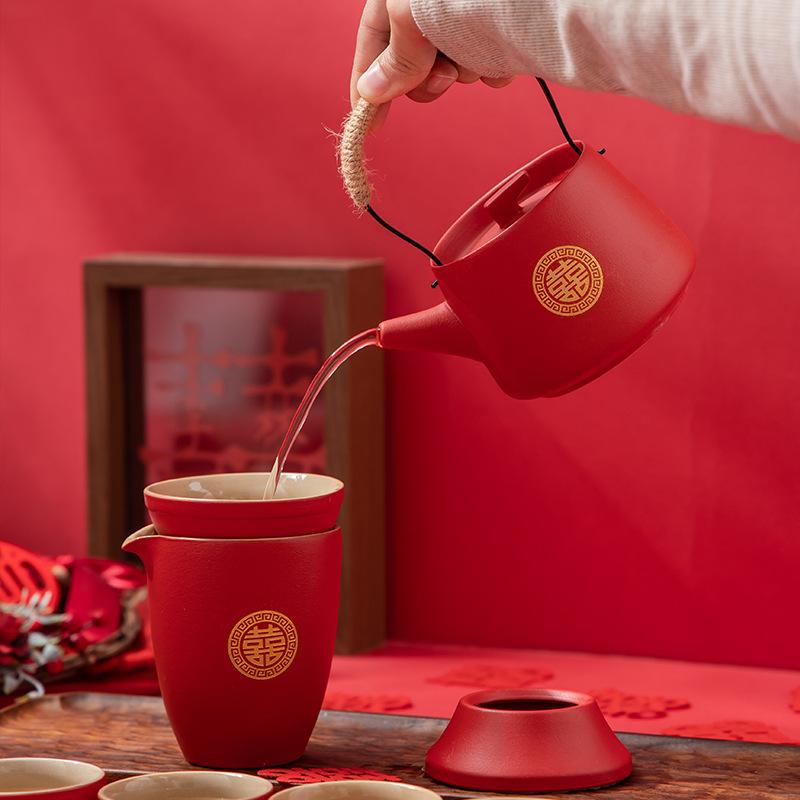 Wedding Banquet Gifts for Newcomers, Engagement Gifts for Girlfriends and Brides, Dowry, Practical Ceramic Tea Set