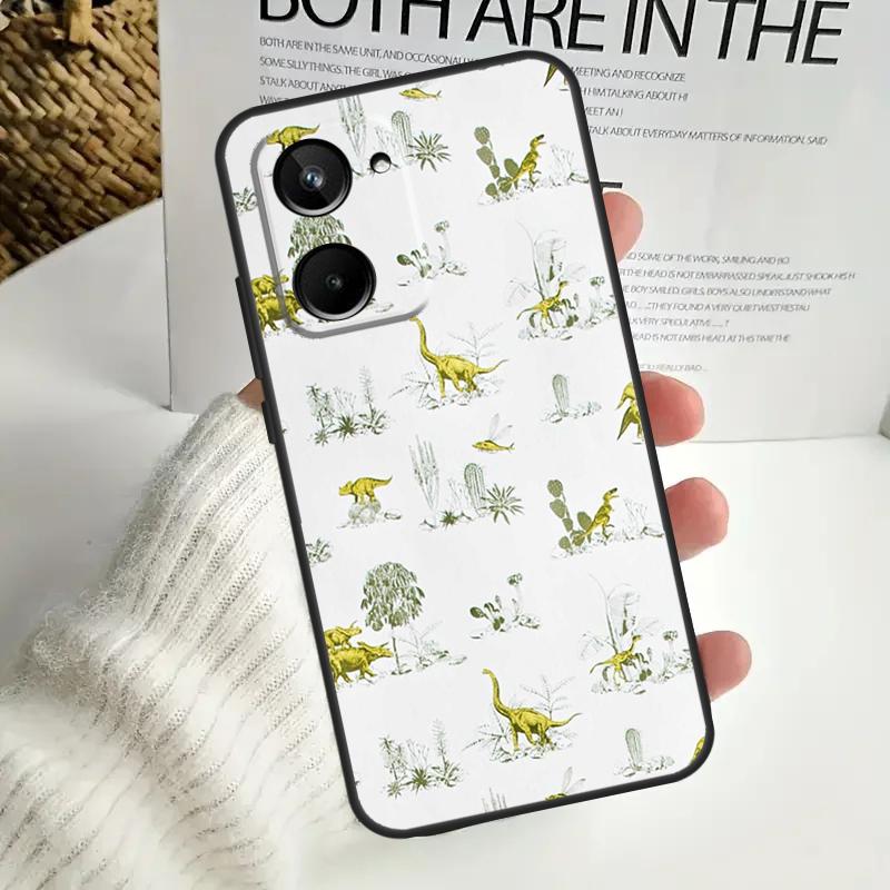 Dinosaur Pattern For Realme C75 C55 C71 C53 C67 C61 C33 C63 C51 C65 15 GT7 Pro 10 11 12 13 14 Pro Plus Case