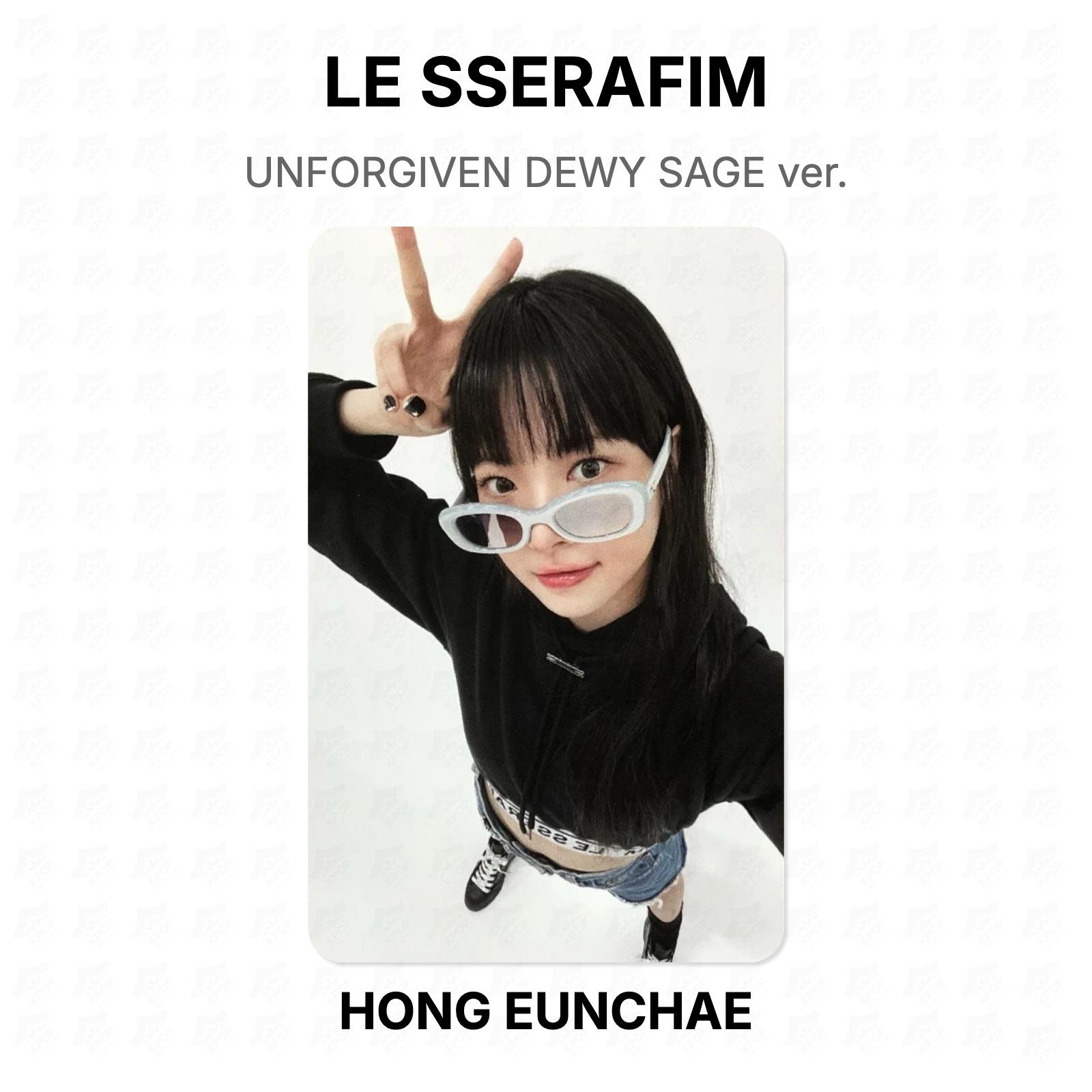 LE SSERAFIM UNFORGIVEN DEWY SAGE ver. Official Photocard HONG EUNCHAE