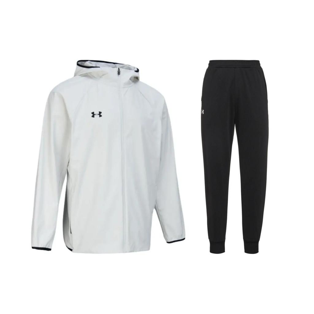 Under Armour Logo Training Woven Hooded Long Sleeve Knit Jogger Set Men sets 24600410-009+23600704-001