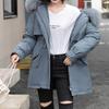 Damen Casual Warmer Vielseitiger Großer Kragen Farbe Verdickte Baumwollmantel Jacke