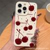 Rote Kirsche passt für iPhone 14 Hülle, iPhone 13 Pro Max, Silikon 12/16 weiche Hülle XS/15 für Frauen, 17