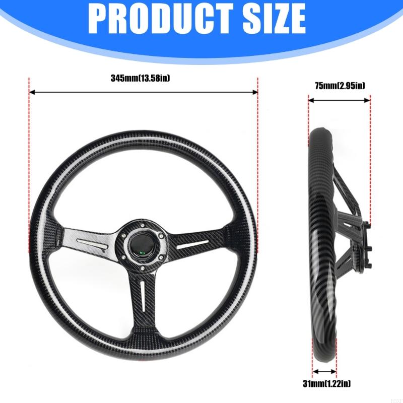 2025 New Luxury Carbon Fiber Steering Wheel 14 Inch Universal Smooth Grip for Racing Car