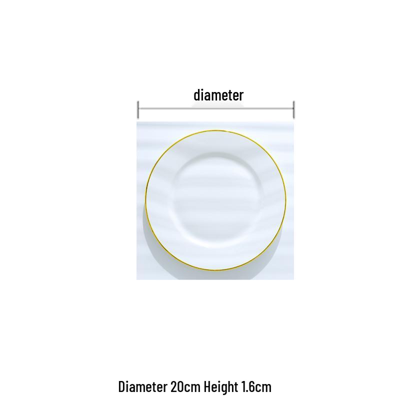 Nordic Gold Rim Steak Knife & Fork Plate Set - Western Dining & Breakfast Tableware