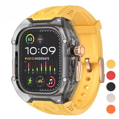 Przezroczysty Zestaw Modyfikacyjny Do Apple Watch10 46mm 9 8 7 45mm 41mm Pasek Etui dla IWatch Serii 44mm 40mm 654SE Gumowy Pasek Modyfikacja