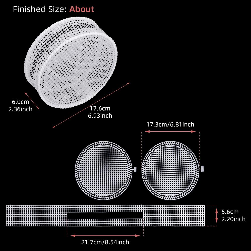 5set DIY Hand Weaving Plastic Material Design Stencil, White Circular Bag Plastic Mesh Sheet, Crochet Bag Grid Mesh Template