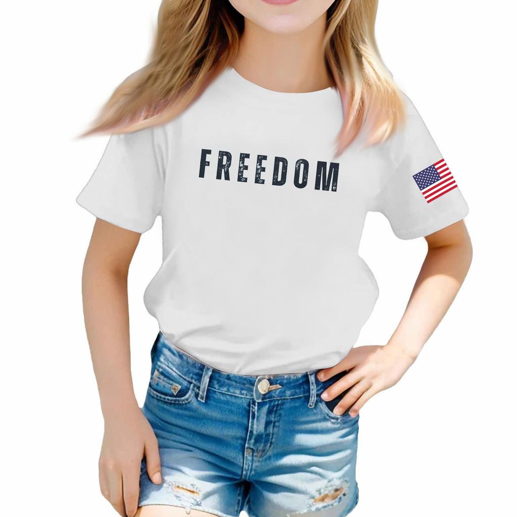 Toddler Girl Boy T-Shirts Kids Top Boys And Girls Printed Short Sleeved T-shirt 1-12Y Summ