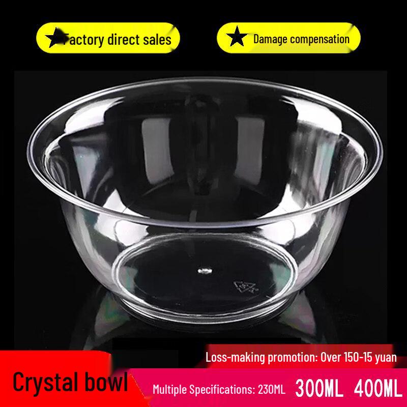 ZISIZ Disposable Hard Plastic Crystal Bowls