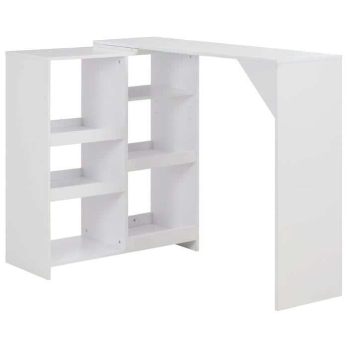 VidaXL Bar Table with Removable Shelf White 138 X 40 X 120 Cm