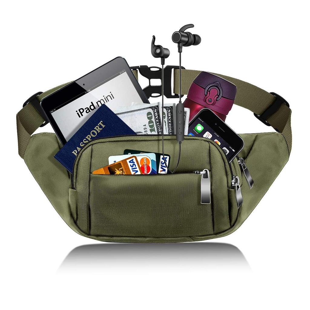 HOUSMART Running Multifunctional Waist Large Fits iPad Mini iPhone 7 and Water Perfect for Outdoor and Women and Olive Green Pouch, Bag, Capacity,