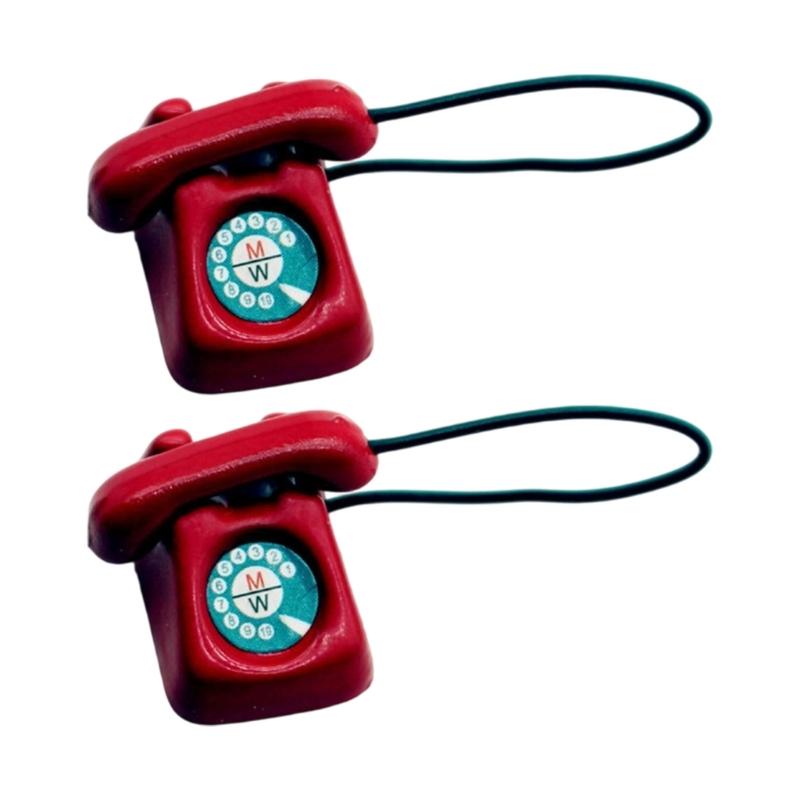 Antique Miniature Telephone For Dollhouses Accessories 1/12 Scale Handcrafted Wooden Furniture Kids Gift