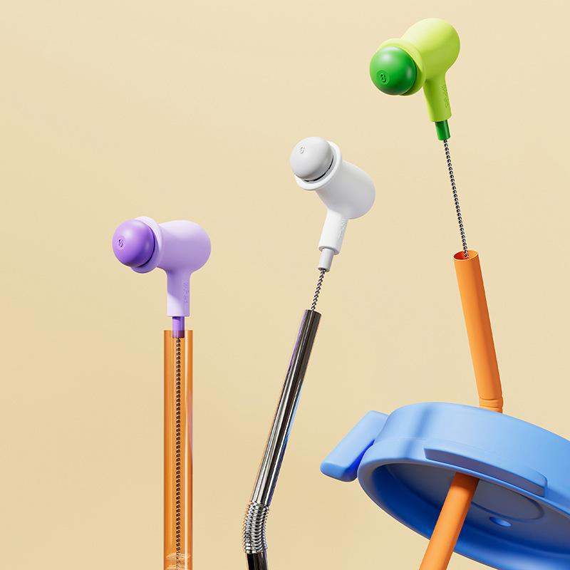 Creative Pea Bendable Straw Brush Stainless Steel Pacifier Brush Household Multifunctional Cup Lid Groove Cleaning Brush