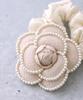 VINGTAINE Camellia and Pearl Elegant and Cute for Perfect for and Kindergarten Entrance Ceremonies Scrunchie, Adults, Weddings, Graduations,
