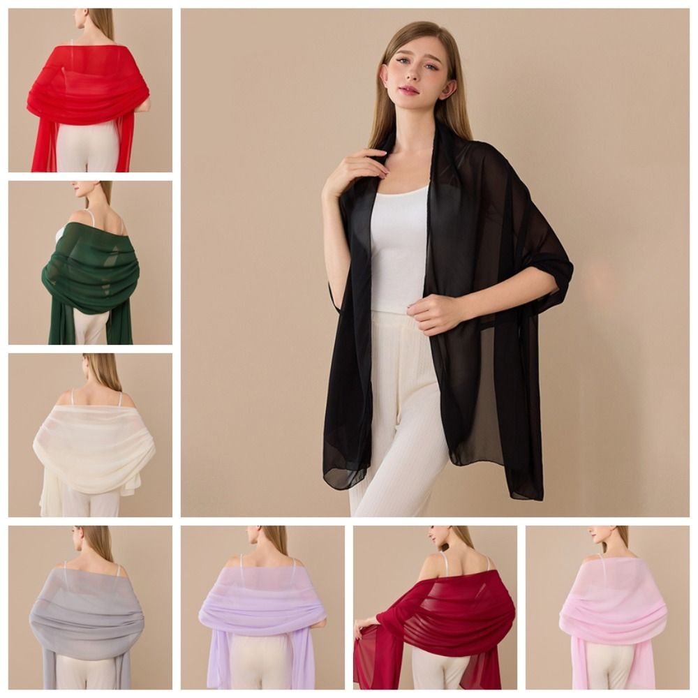 Elegantes Chiffon Chiffon Schal Langes Leichtes Gewebe Brautjungfern Schal Abend Schal Brautparty