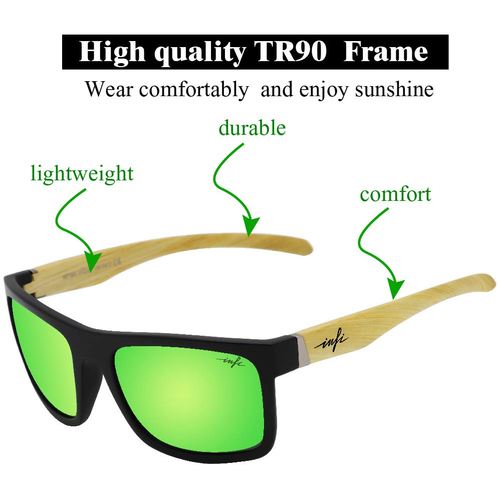 Polarized with Mirror UV for Sea UV Lime [INFI] Sunglasses, Ultralight, Sports, Strap, Lens, Protection,