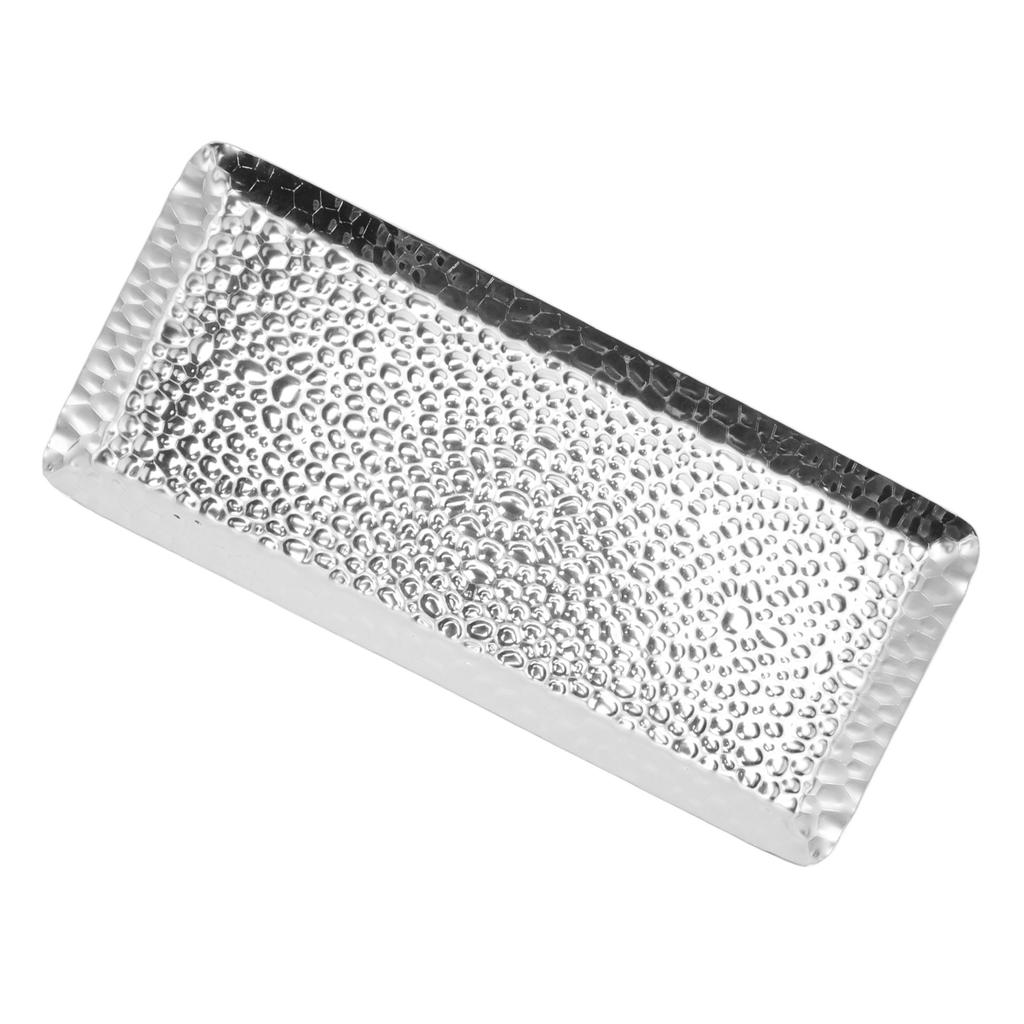 25x11cm Towel Hammered Trays Stainless Steel Multi Purpose Dishwasher Safe Dessert Tray Plate for Home Restaurant