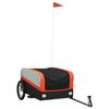 VidaXL Bicycle Trailer, Bicycle Cart with Bar, Bicycle Luggage Trailer, Transport Cart, Black and Orange 94040