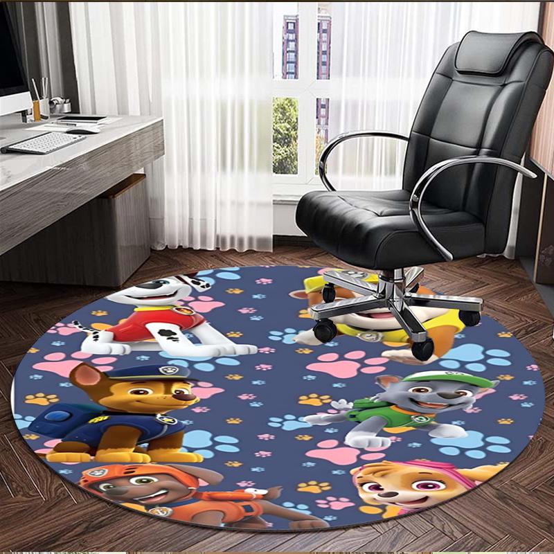 Jungle Pups Print Round Rug, Washable Floor Carpet, For Entryway Dorm Laundry Room Office Study, Home Decor Birthday Christmas Gift