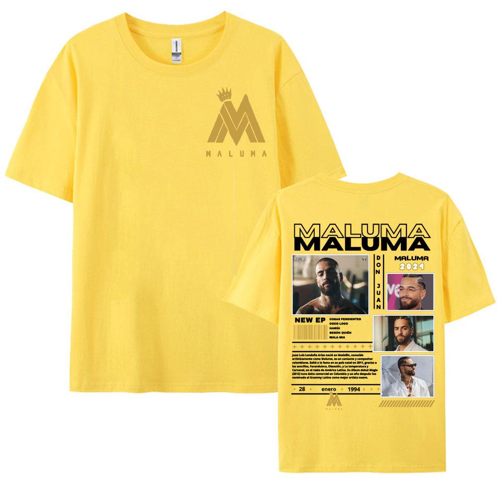 Rapper Maluma Don Juan Tour Graphic T Shirts Mens Clothing Harajuku Punk Hip Hop Tshirt Unisex Fashion Casual Oversized T Shirt