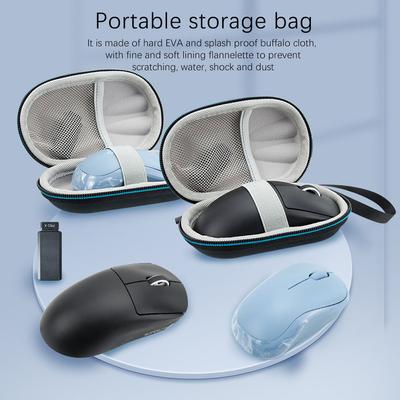 Portable Mouse Storage Bag Double Zipper Waterproof Wireless Mouse Carrying Case with Hand Rope for Logitech M221/M220/M185/M170