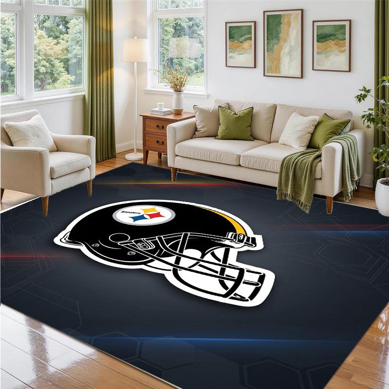 Covor din Catifea Cristal cu Design Pittsburgh Steelers Covoraș Decorativ Moale pentru Dormitor Intrare