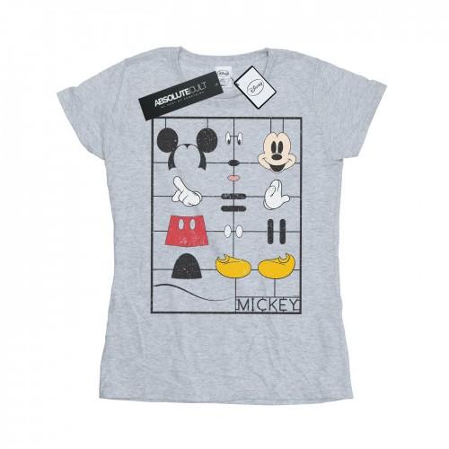 

Disney Womens/Ladies Mickey Mouse Construction Kit Cotton T-Shirt XXL білий