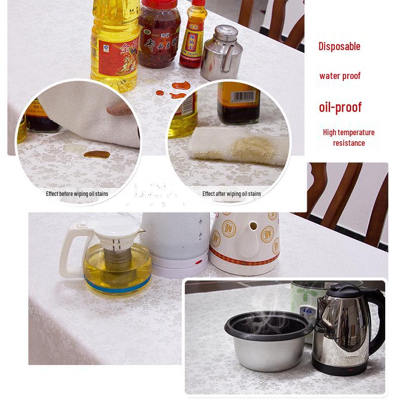 European-Style Rectangular Waterproof, Oil-Proof & Washable Coffee Tablecloth (Oval & Rectangular Options Available)