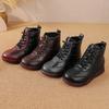 Winter Leather Velvet Warm Snow Boots Non-slip Soft Sole Low Heel Women's Cotton Shoes Short Boots Women