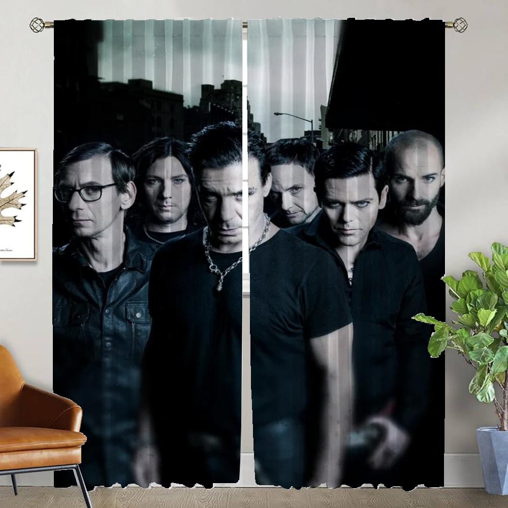 Modern Living Room Curtains for Camera Rock-rammsteines Shades Blackout Curtain Tulle for Bedroom Partition Halloween Decoration