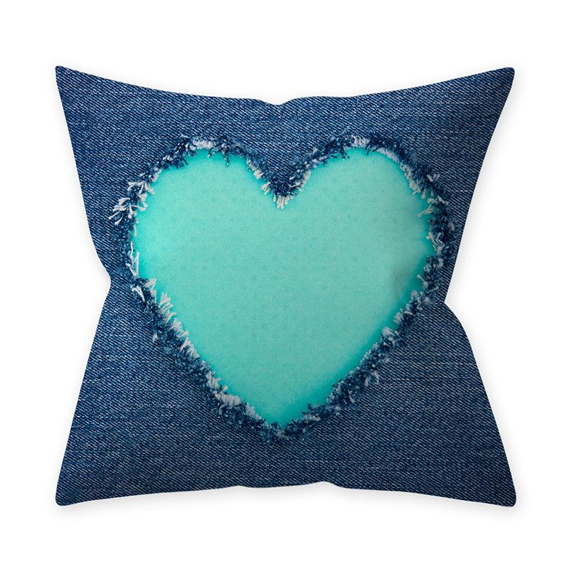 Decorative Green Throw Pillow Teal Blue Leaf Cushion Geometric Pillowcase Nordic Home Decor Sofa Living Room Polyester Pillow