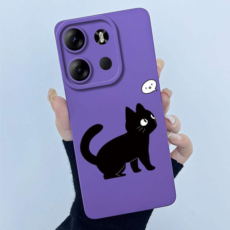 For Tecno Spark Go 2023 Pop 7 Pro BF7 Infinix Smart 7 Plus Smart7 HD Case Lovely Cartoon Cat Liquid Silicone Soft TPU Back Cover