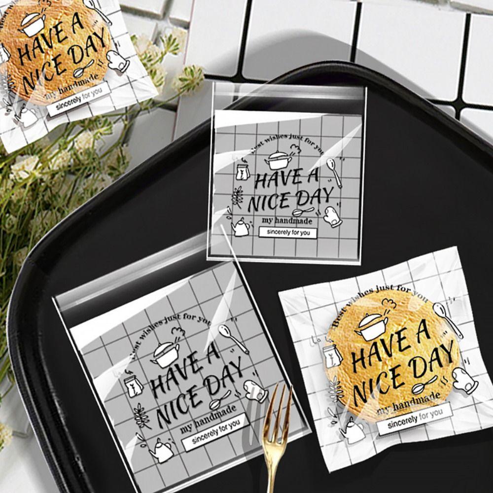 100Pcs Have A Nice Day Candy Gift Bags Cookies Baking Packaging Bag Xmas Gift Packaging Bags