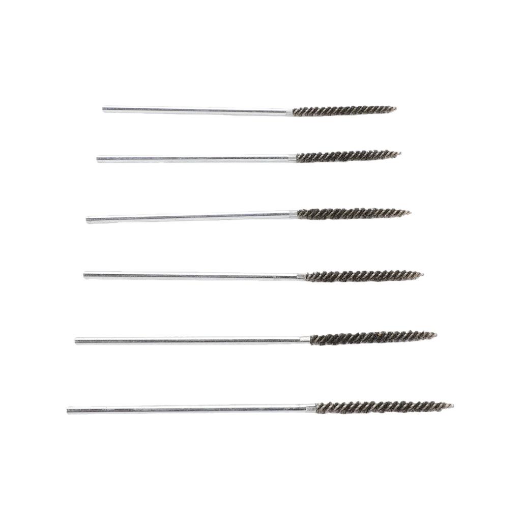 6pcs 5mm Diameter Stainless Steel Tube Cleaner Brush Wire Brush for Mold Nozzle Pipe Hole Cleaning