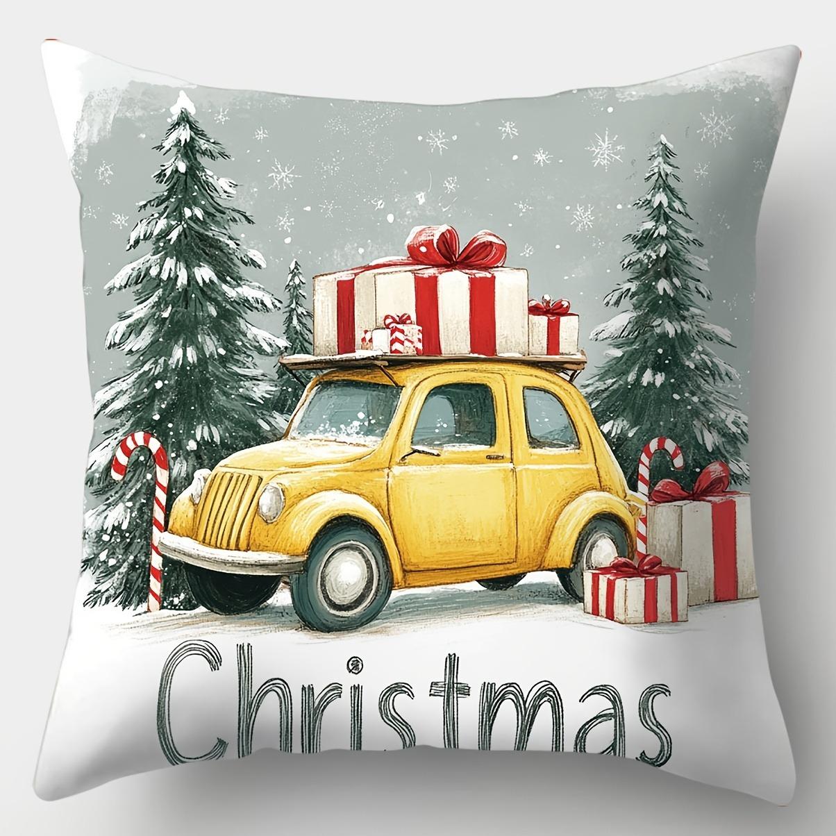 

Домашний Декор Праздничная Рождественская Машина, Олень и Снеговик Подушки Узор Наволочка Подходит Для Дивана Спальни Автомобиля Наволочка 40x40cm