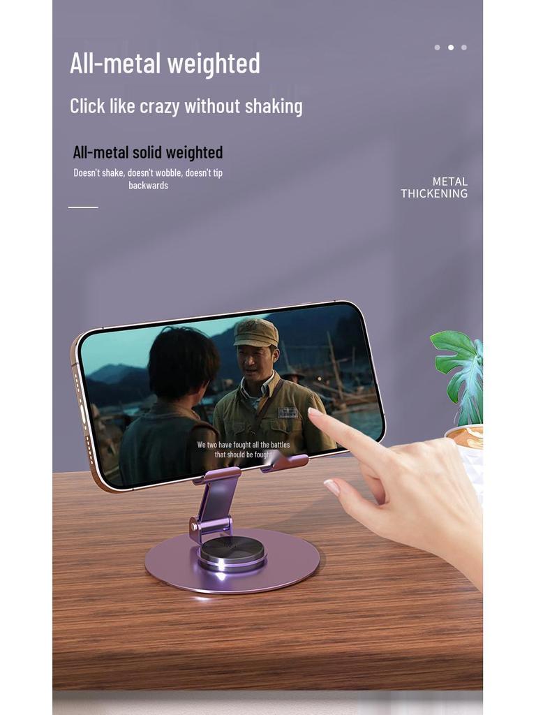360° Rotating Metal Phone & Tablet Stand for Binge-Watching and Online Classes